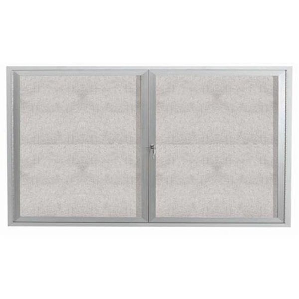 Aarco Aarco Products ODCC3660R 2-Door Outdoor Enclosed Bulletin Board - Clear Satin Anodized ODCC3660R